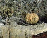 The muskmelon and a handleless cup of fig Gustave Caillebotte